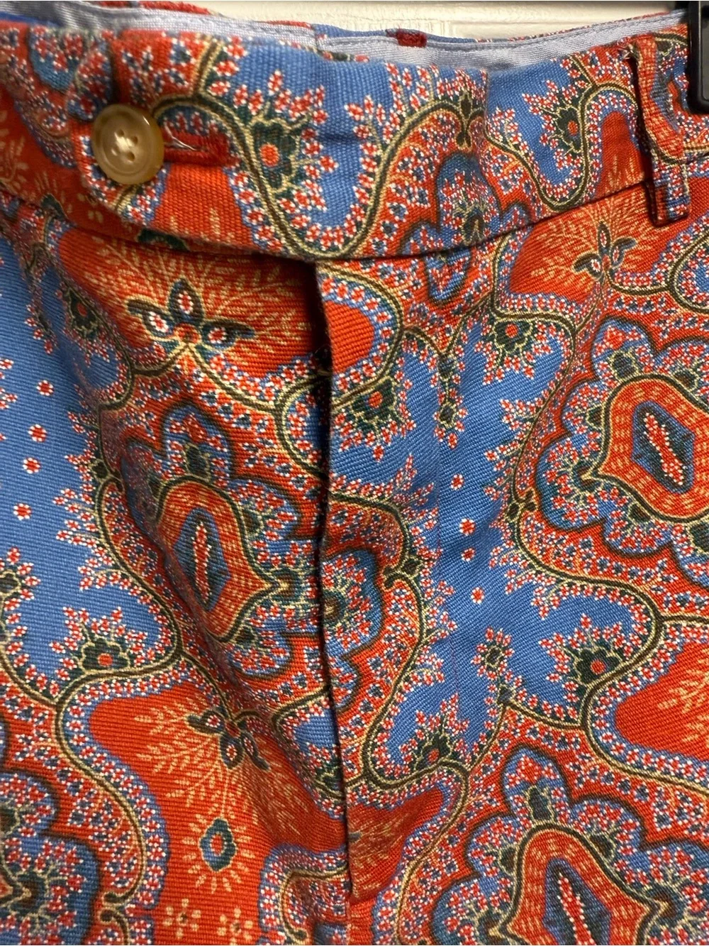 J. McLaughlin Men’s Blue Label with Paisley Detail Orange and Blue